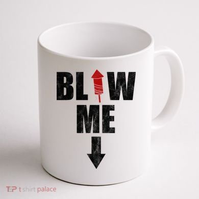 Blow Me Fireworks Firecracker Funny July 4th Coffee Mug back