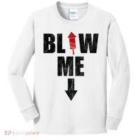 Blow Me Fireworks Firecracker Funny July 4th Kids Long Sleeve Shirt thumb 0
