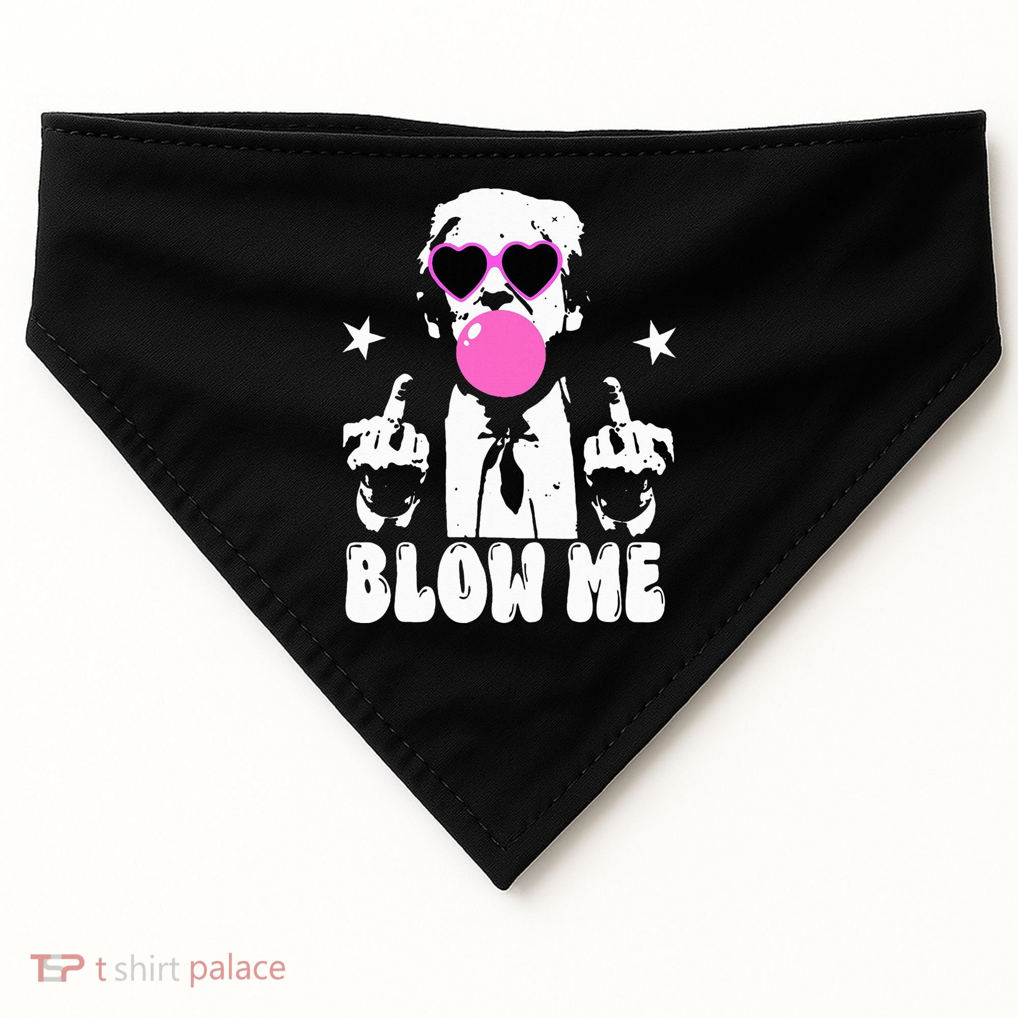 Blow Me Funny Trump USA-Made Doggie Bandana