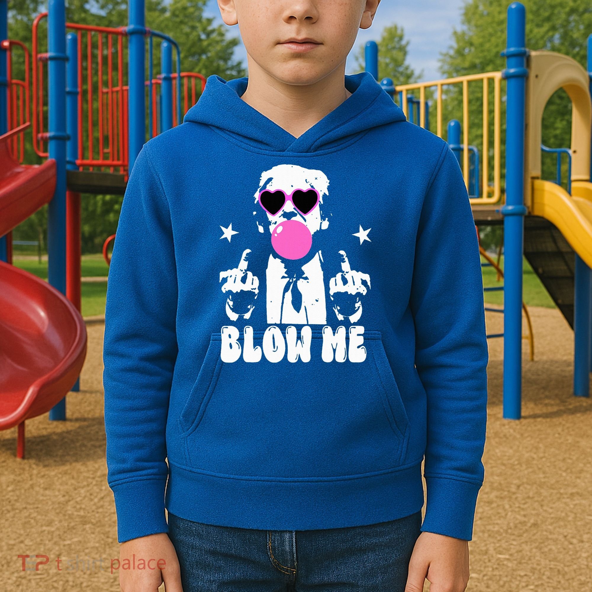 Blow Me Funny Trump Kids Hoodie