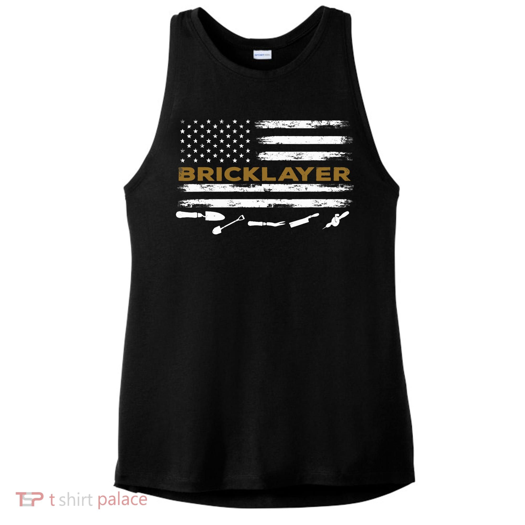 Brick Mason Funny Quote Bricklayer Masonry Construction US Ladies PosiCharge Tri-Blend Wicking Tank