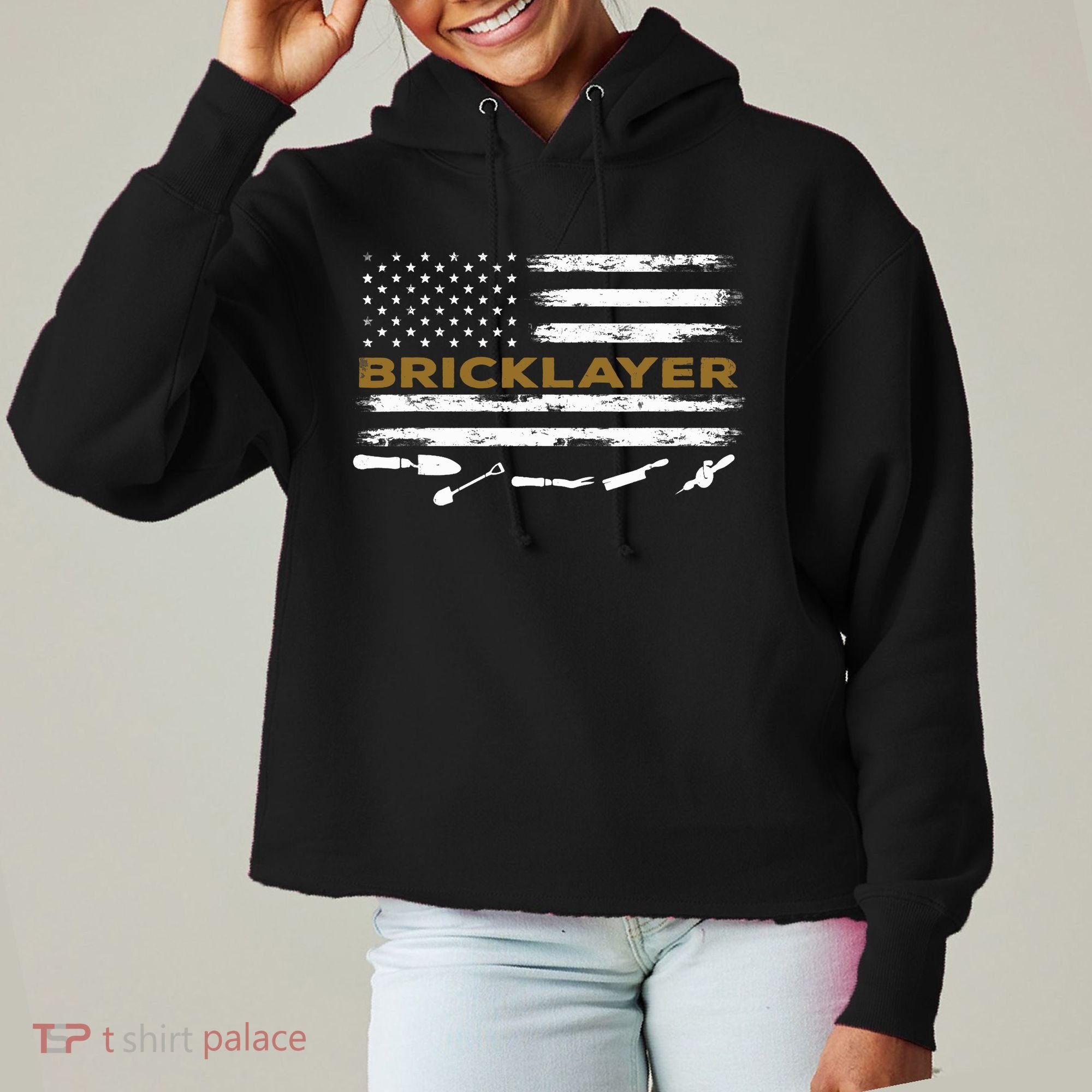 Brick Mason Funny Quote Bricklayer Masonry Construction US Ladies Heavyweight Boxy Pullover Hoodie
