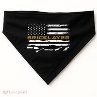 Brick Mason Funny Quote Bricklayer Masonry Construction US USA-Made Doggie Bandana thumb 0