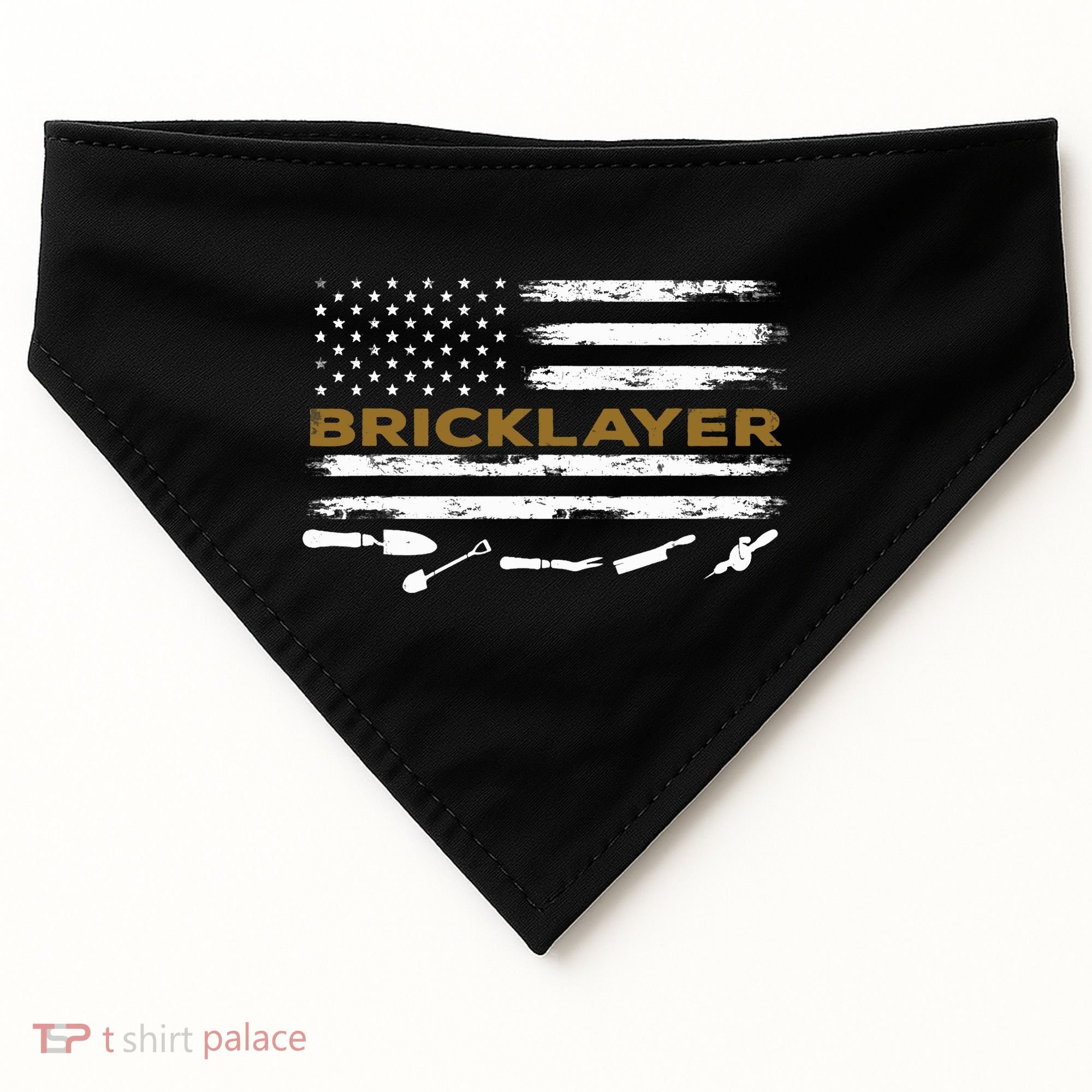 Brick Mason Funny Quote Bricklayer Masonry Construction US USA-Made Doggie Bandana