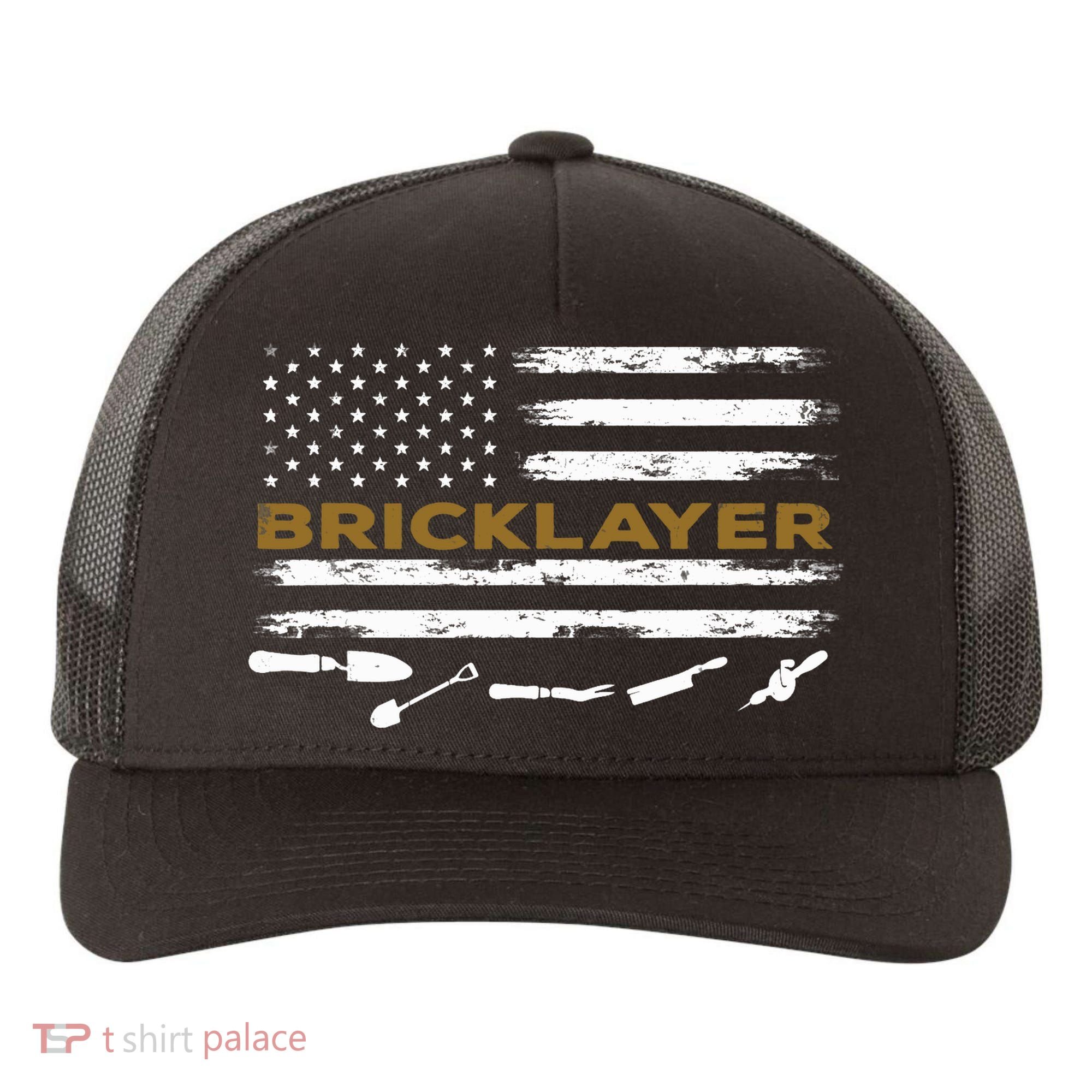 Brick Mason Funny Quote Bricklayer Masonry Construction US Yupoong Adult 5-Panel Trucker Hat