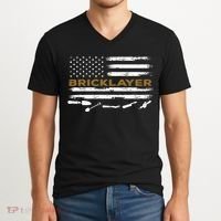 Brick Mason Funny Quote Bricklayer Masonry Construction US V-Neck T-Shirt thumb 2