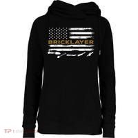 Brick Mason Funny Quote Bricklayer Masonry Construction US Womens Funnel Neck Pullover Hood thumb 0