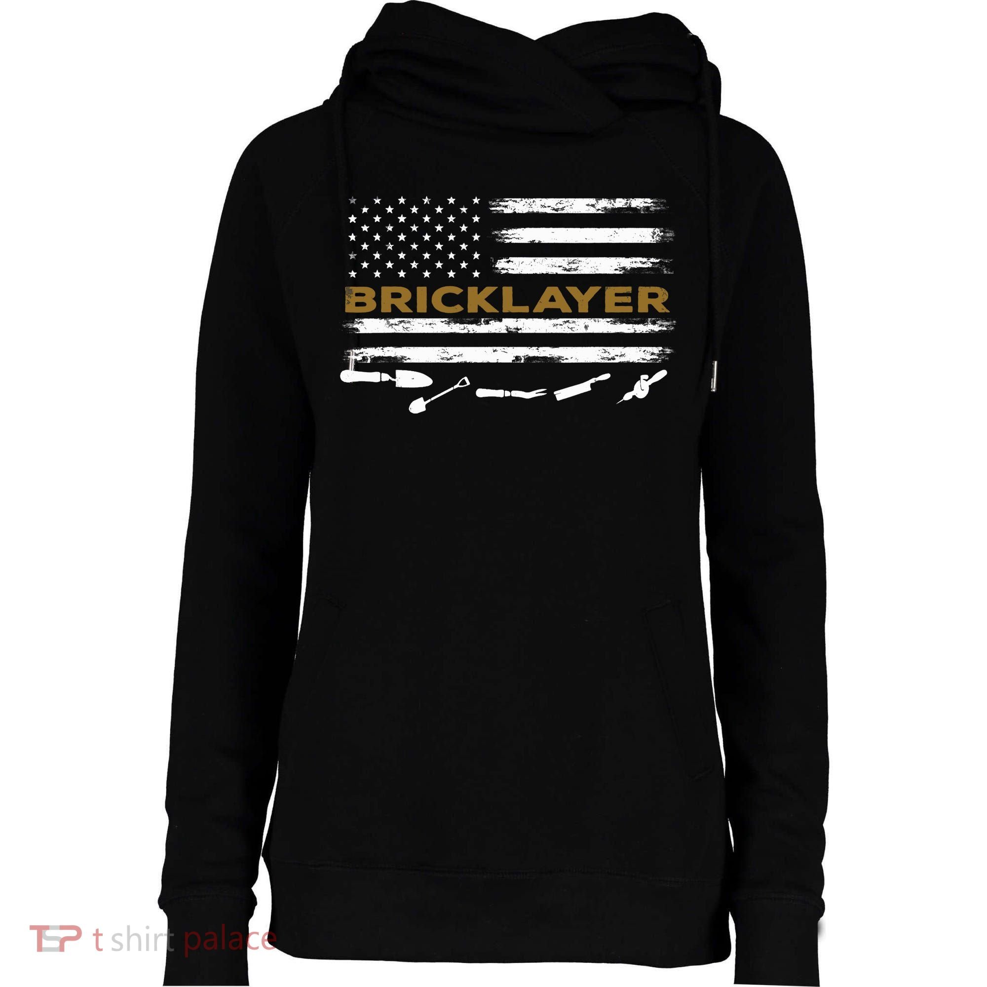 Brick Mason Funny Quote Bricklayer Masonry Construction US Womens Funnel Neck Pullover Hood