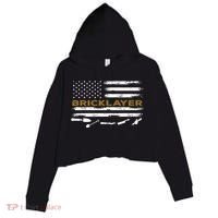 Brick Mason Funny Quote Bricklayer Masonry Construction US Crop Fleece Hoodie thumb 0