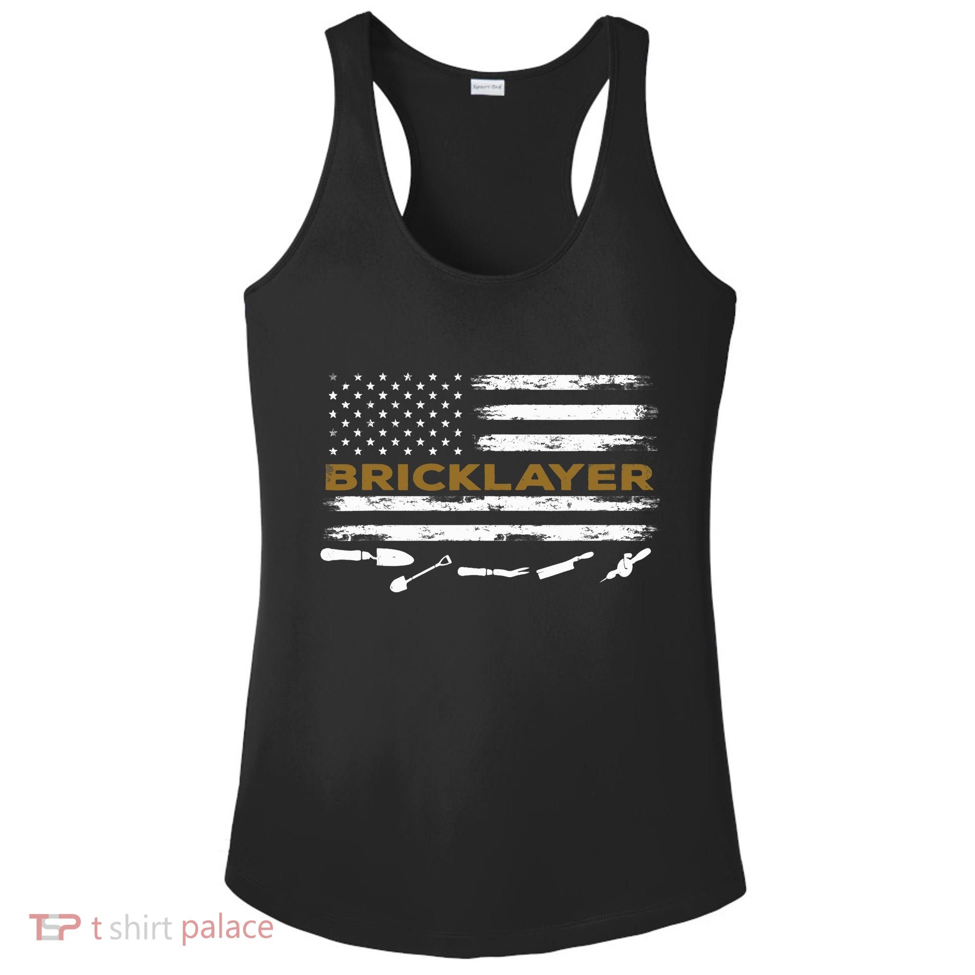 Brick Mason Funny Quote Bricklayer Masonry Construction US Ladies PosiCharge Competitor Racerback Tank