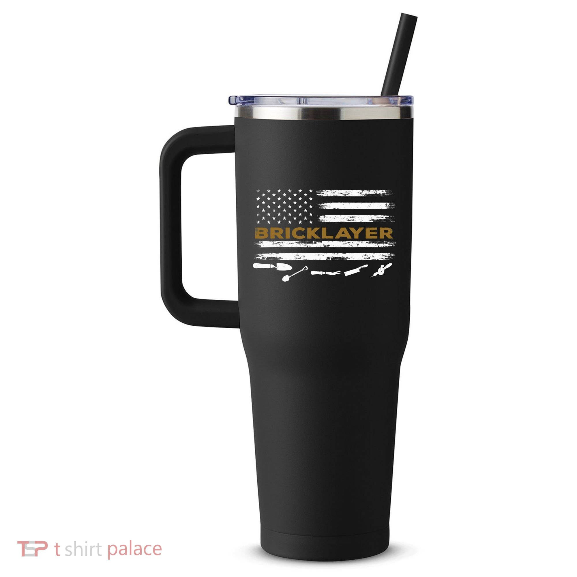 Brick Mason Funny Quote Bricklayer Masonry Construction US 40oz Vacuum Insulated Stainless Steel Travel Tumbler