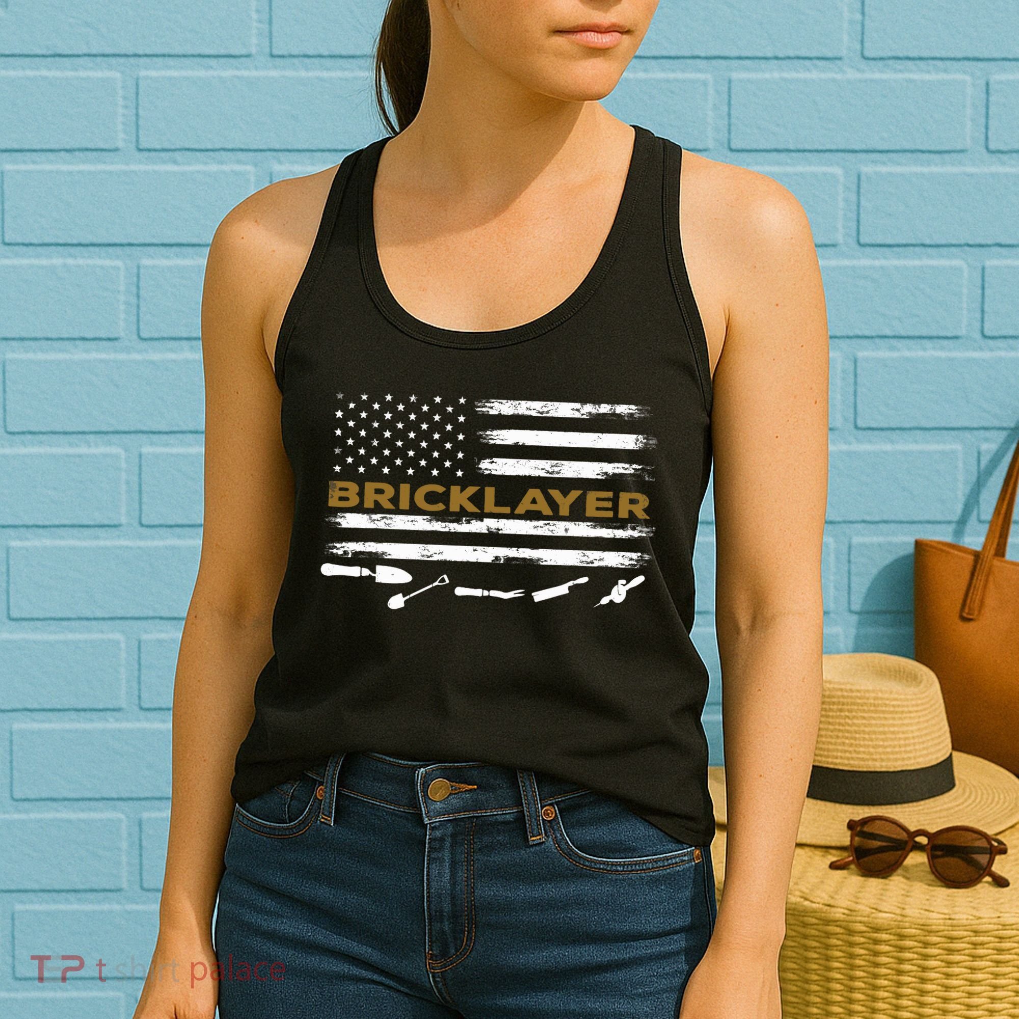 Brick Mason Funny Quote Bricklayer Masonry Construction US Women's Tank Top