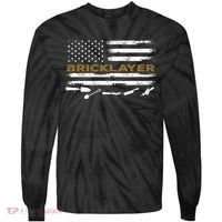 Brick Mason Funny Quote Bricklayer Masonry Construction US Tie-Dye Long Sleeve Shirt thumb 0