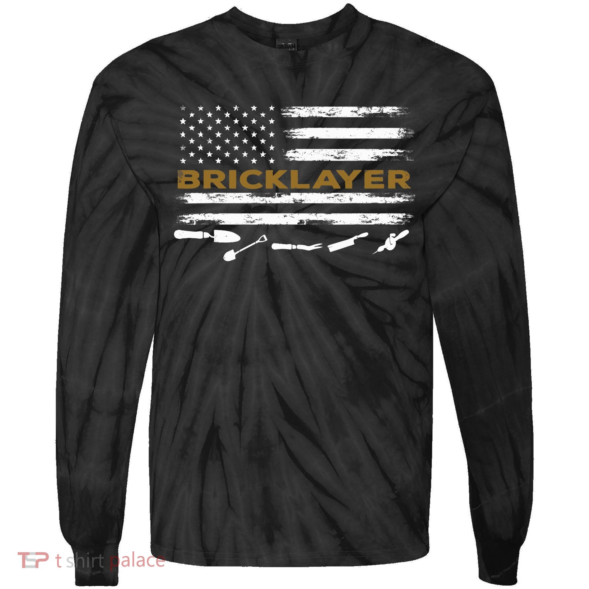 Brick Mason Funny Quote Bricklayer Masonry Construction US Tie-Dye Long Sleeve Shirt