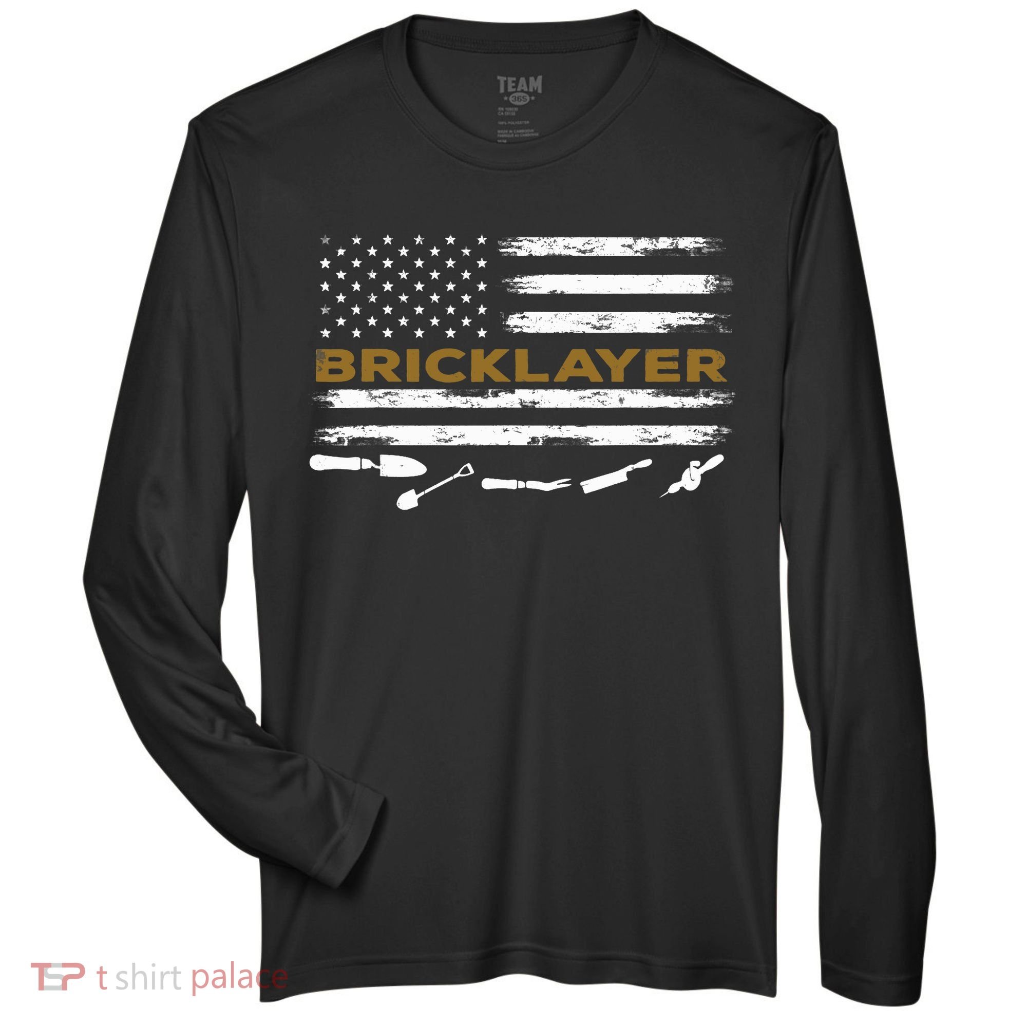 Brick Mason Funny Quote Bricklayer Masonry Construction US Zone Performance Long-Sleeve T-Shirt