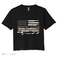 Brick Mason Funny Quote Bricklayer Masonry Construction US Women's Crop Top Tee thumb 0