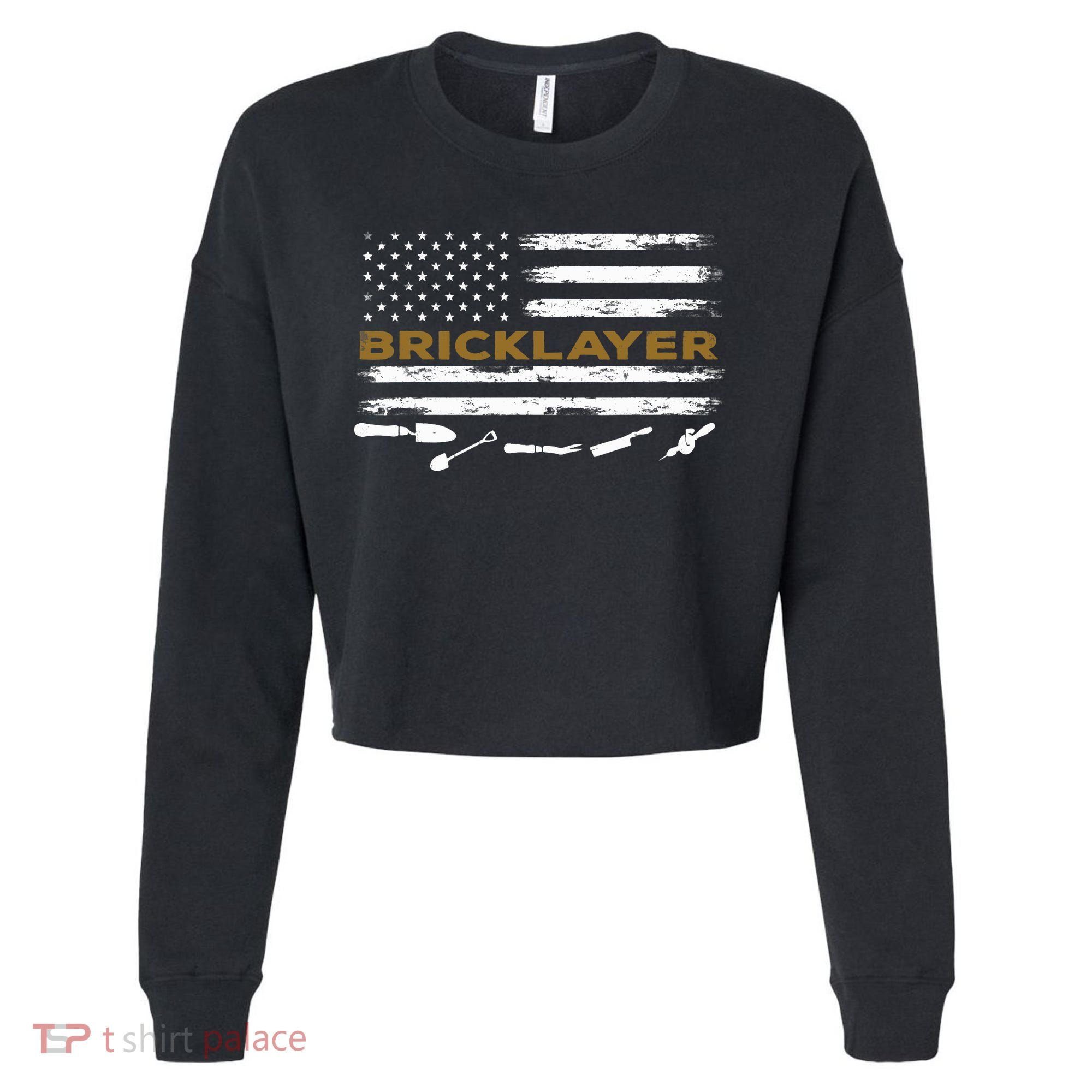 Brick Mason Funny Quote Bricklayer Masonry Construction US Cropped Pullover Crew