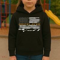 Brick Mason Funny Quote Bricklayer Masonry Construction US Kids Hoodie thumb 3