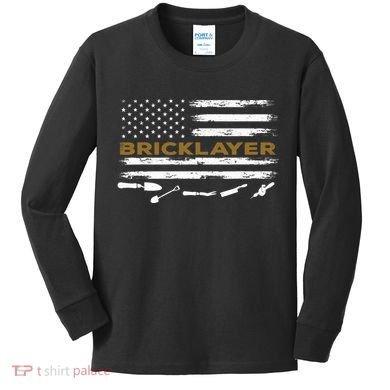 Brick Mason Funny Quote Bricklayer Masonry Construction US Kids Long Sleeve Shirt