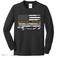Brick Mason Funny Quote Bricklayer Masonry Construction US Kids Long Sleeve Shirt thumb 0