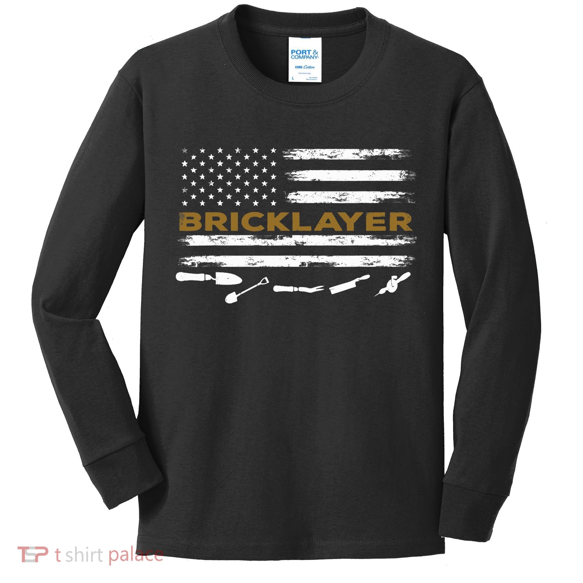 Brick Mason Funny Quote Bricklayer Masonry Construction US Kids Long Sleeve Shirt