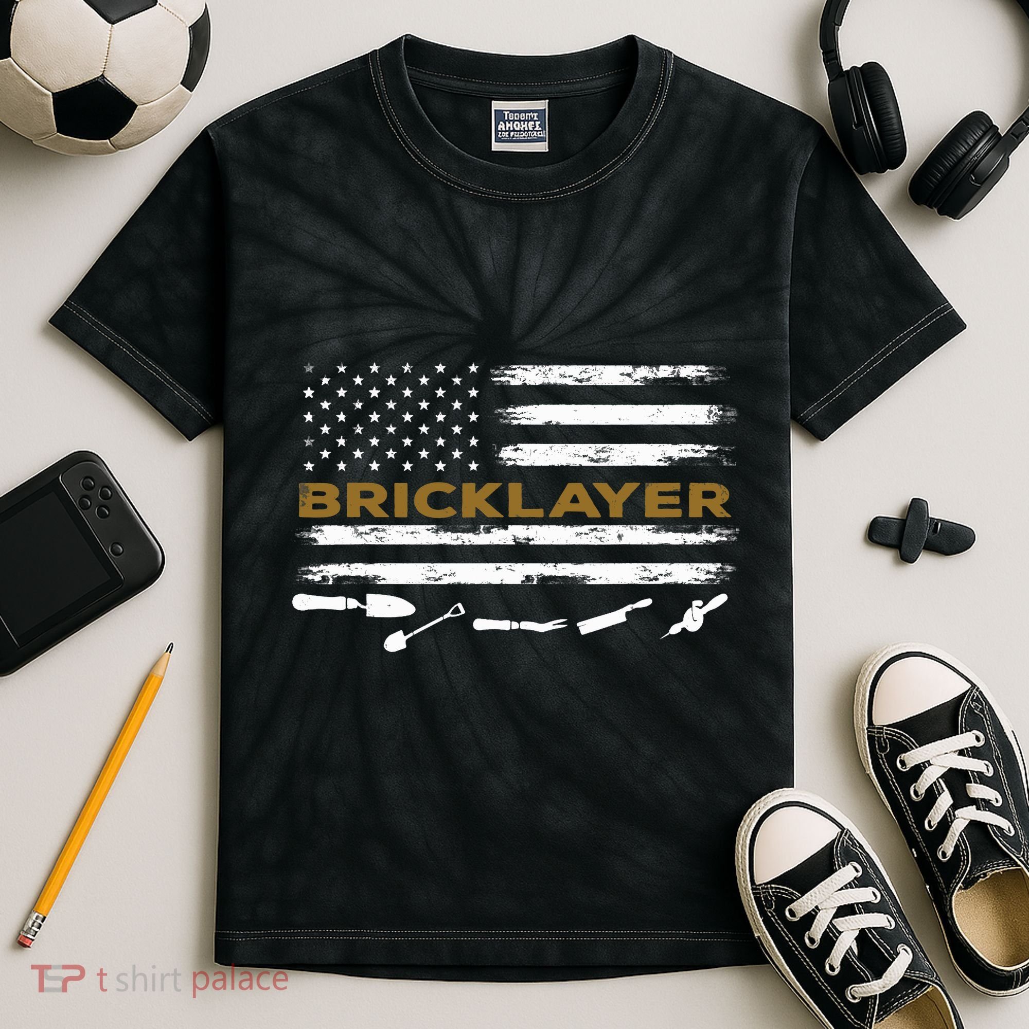 Brick Mason Funny Quote Bricklayer Masonry Construction US Kids Tie-Dye T-Shirt