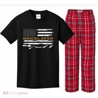 Brick Mason Funny Quote Bricklayer Masonry Construction US Kids Plaid Pajama Set thumb 0