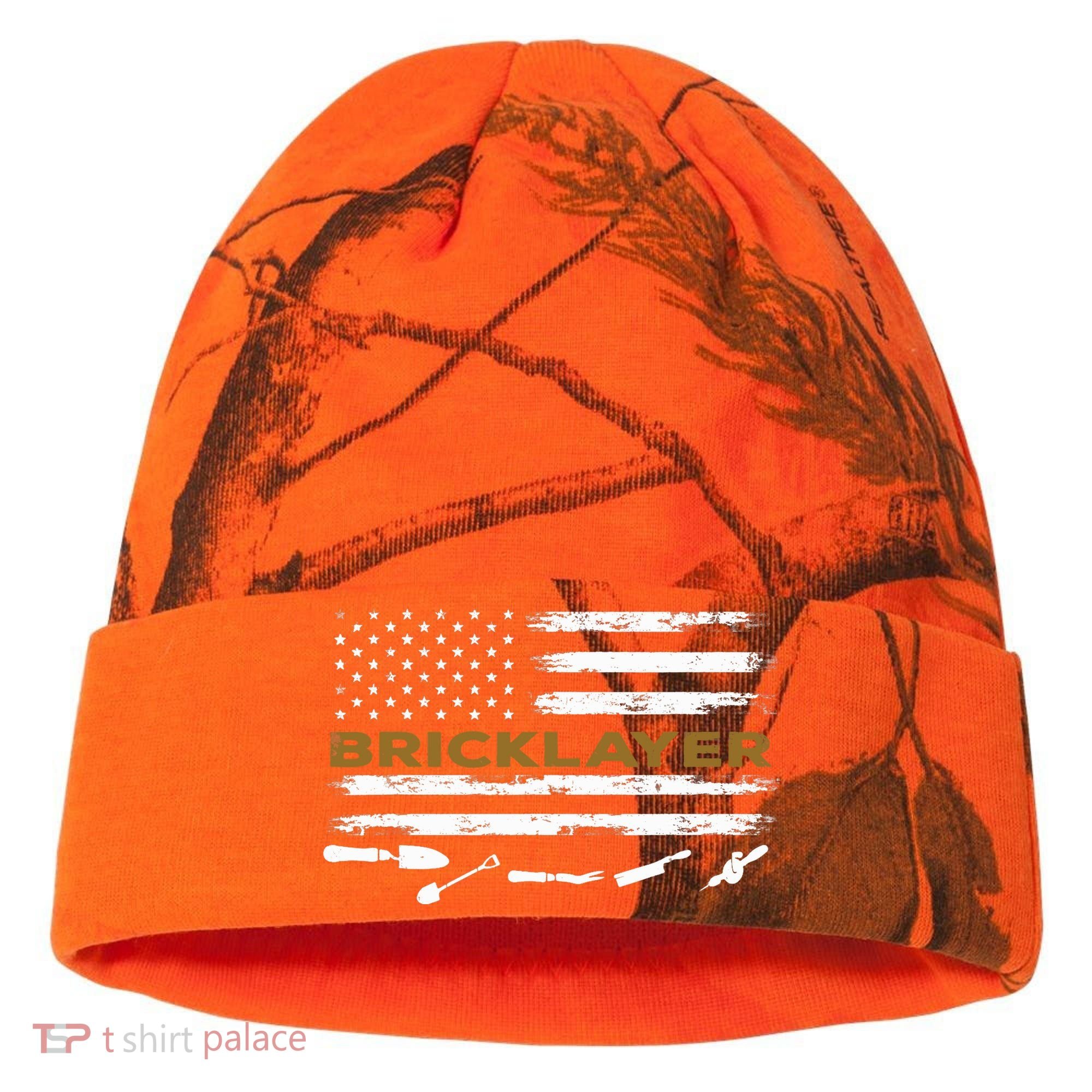 Brick Mason Funny Quote Bricklayer Masonry Construction US Kati Licensed 12" Camo Cuffed Beanie