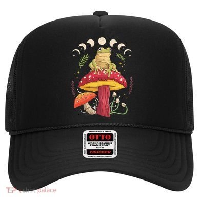 Boho Mushrooms & Frog Cottage Core Aesthetic Goblincore Hat