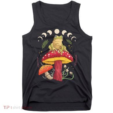 Boho Mushrooms & Frog Cottage Core Aesthetic Goblincore Tank Top