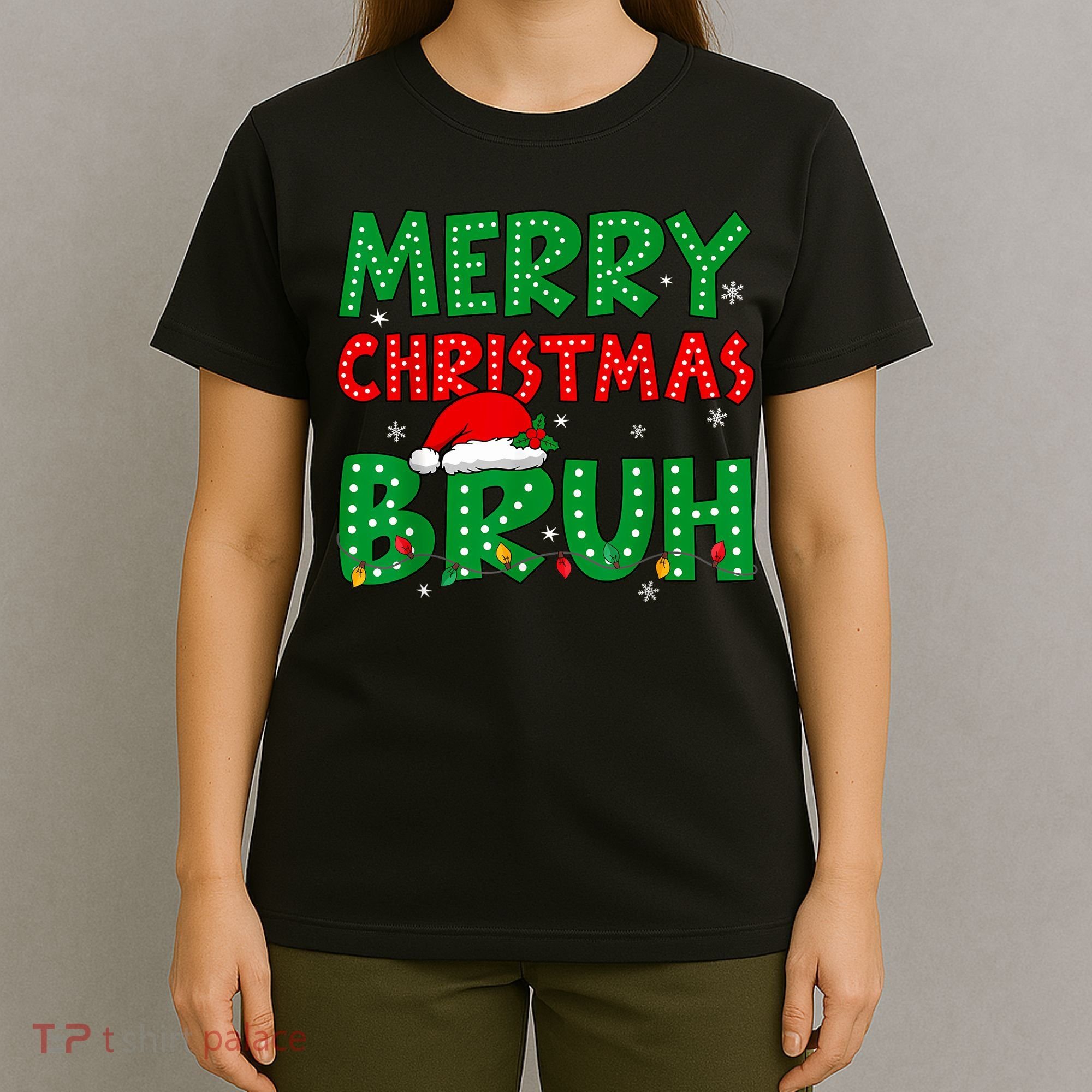 Bruh Meme Funny Saying Bro Greeting Teens Boy Christmas T-Shirt