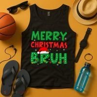 Bruh Meme Funny Saying Bro Greeting Teens Boy Christmas Tank Top thumb 4