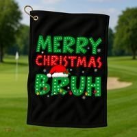 Bruh Meme Funny Saying Bro Greeting Teens Boy Christmas Golf Towel thumb 1