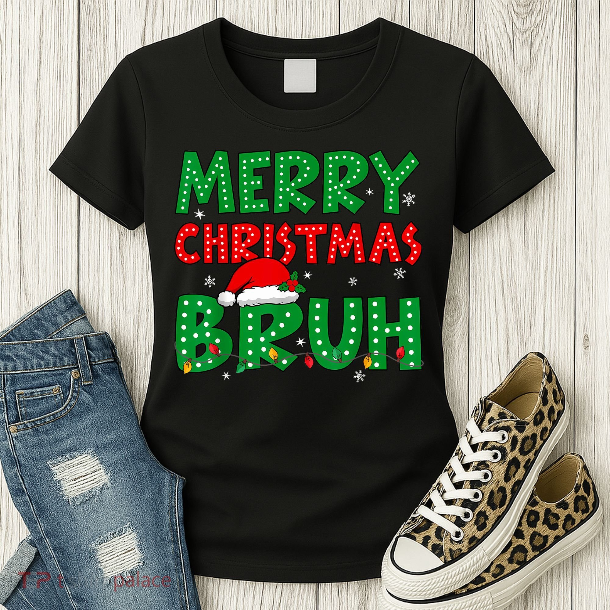 Bruh Meme Funny Saying Bro Greeting Teens Boy Christmas Women's T-Shirt