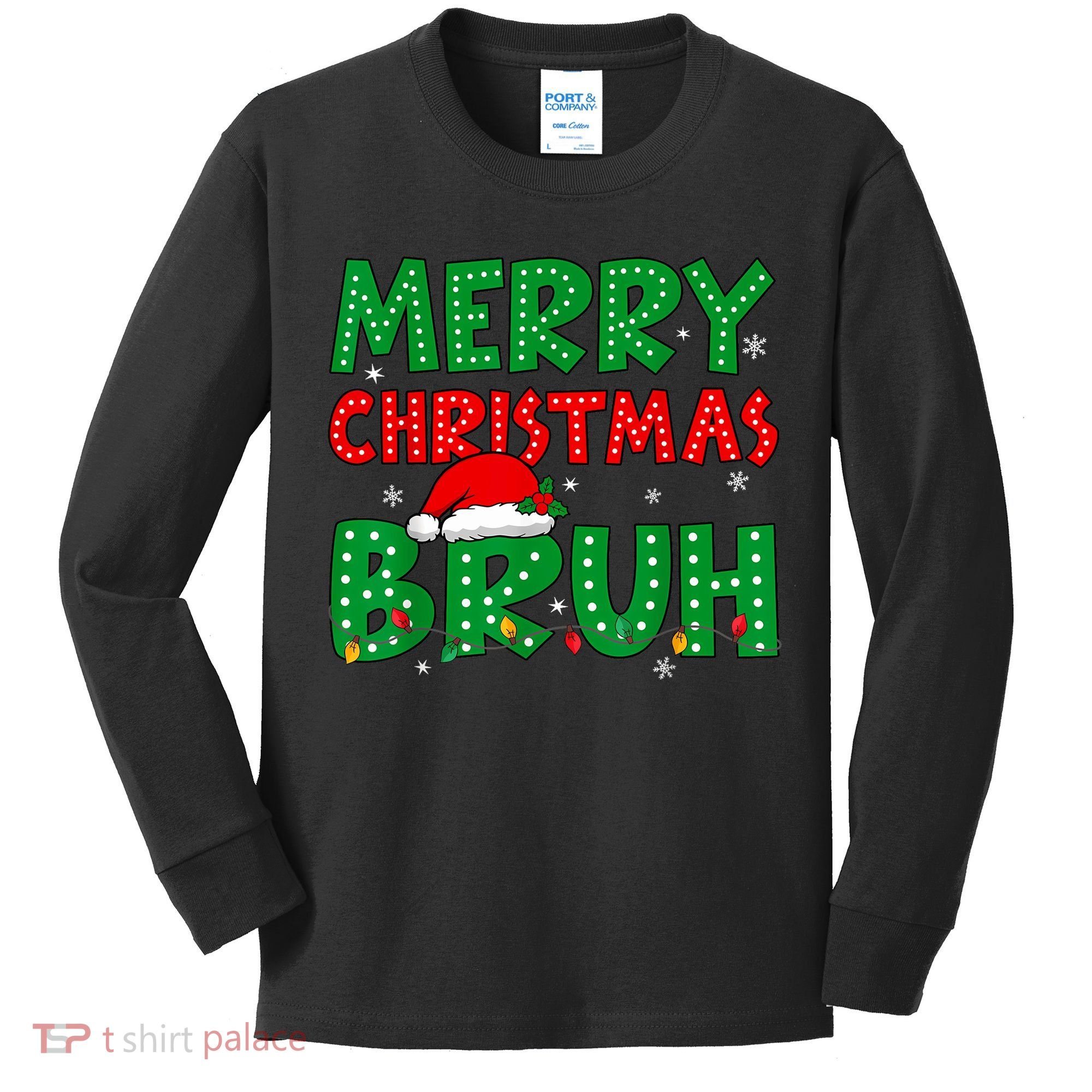 Bruh Meme Funny Saying Bro Greeting Teens Boy Christmas Kids Long Sleeve Shirt