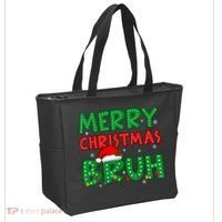 Bruh Meme Funny Saying Bro Greeting Teens Boy Christmas Tote Bag thumb 2
