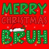 Bruh Meme Funny Saying Bro Greeting Teens Boy Christmas Santa Hat thumb 1