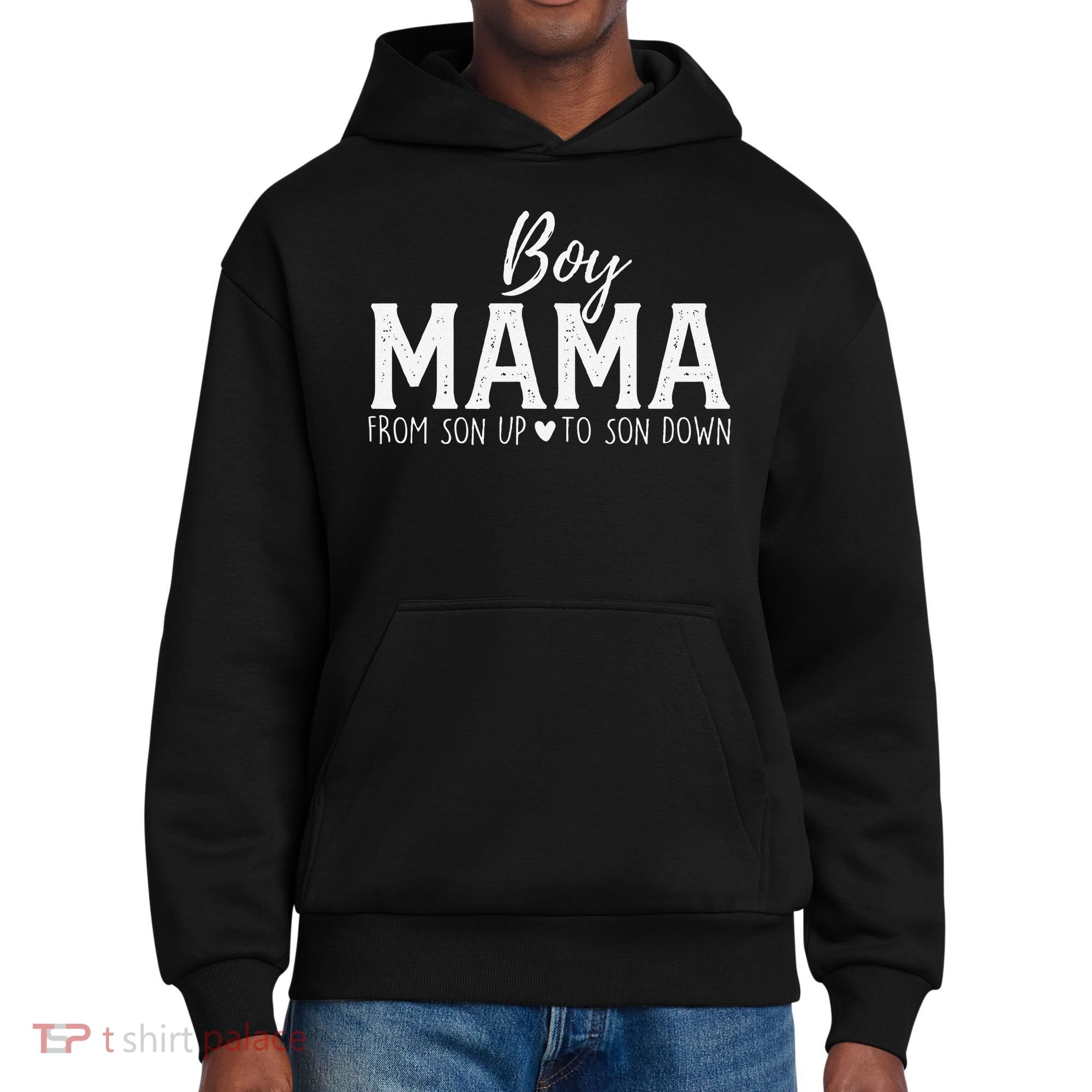Boy Mama From Son Upto Son Down Funny MotherS Day Fun Mom District V.I.T. Heavyweight Hoodie