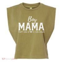 Boy Mama From Son Upto Son Down Funny MotherS Day Fun Mom Garment-Dyed Women's Muscle Tee thumb 0