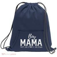 Boy Mama From Son Upto Son Down Funny MotherS Day Fun Mom Sweatshirt Cinch Pack Bag thumb 0
