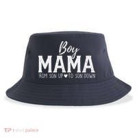 Boy Mama From Son Upto Son Down Funny MotherS Day Fun Mom Sustainable Bucket Hat thumb 0