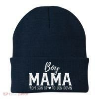 Boy Mama From Son Upto Son Down Funny MotherS Day Fun Mom Beanie thumb 0