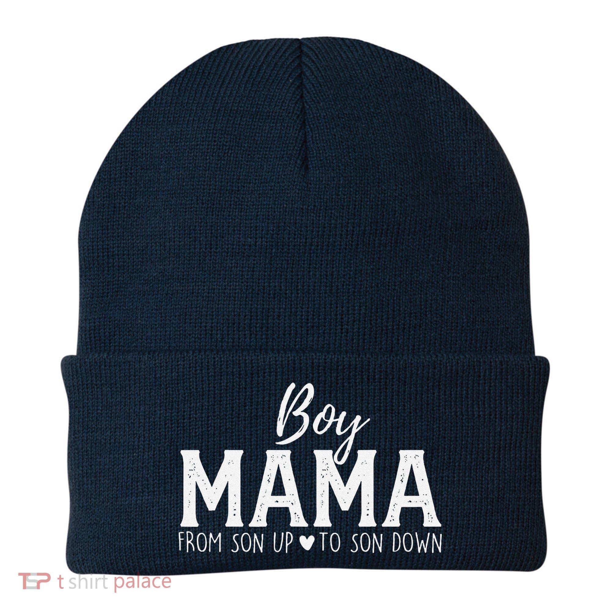 Boy Mama From Son Upto Son Down Funny MotherS Day Fun Mom Beanie
