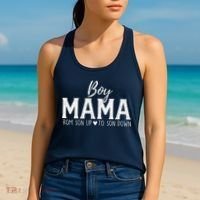 Boy Mama From Son Upto Son Down Funny MotherS Day Fun Mom Women's Tank Top thumb 2
