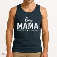 Boy Mama From Son Upto Son Down Funny MotherS Day Fun Mom Tank Top thumb 3