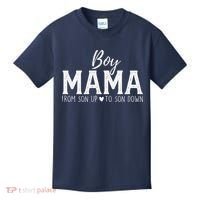 Boy Mama From Son Upto Son Down Funny MotherS Day Fun Mom Kids T-Shirt thumb 0