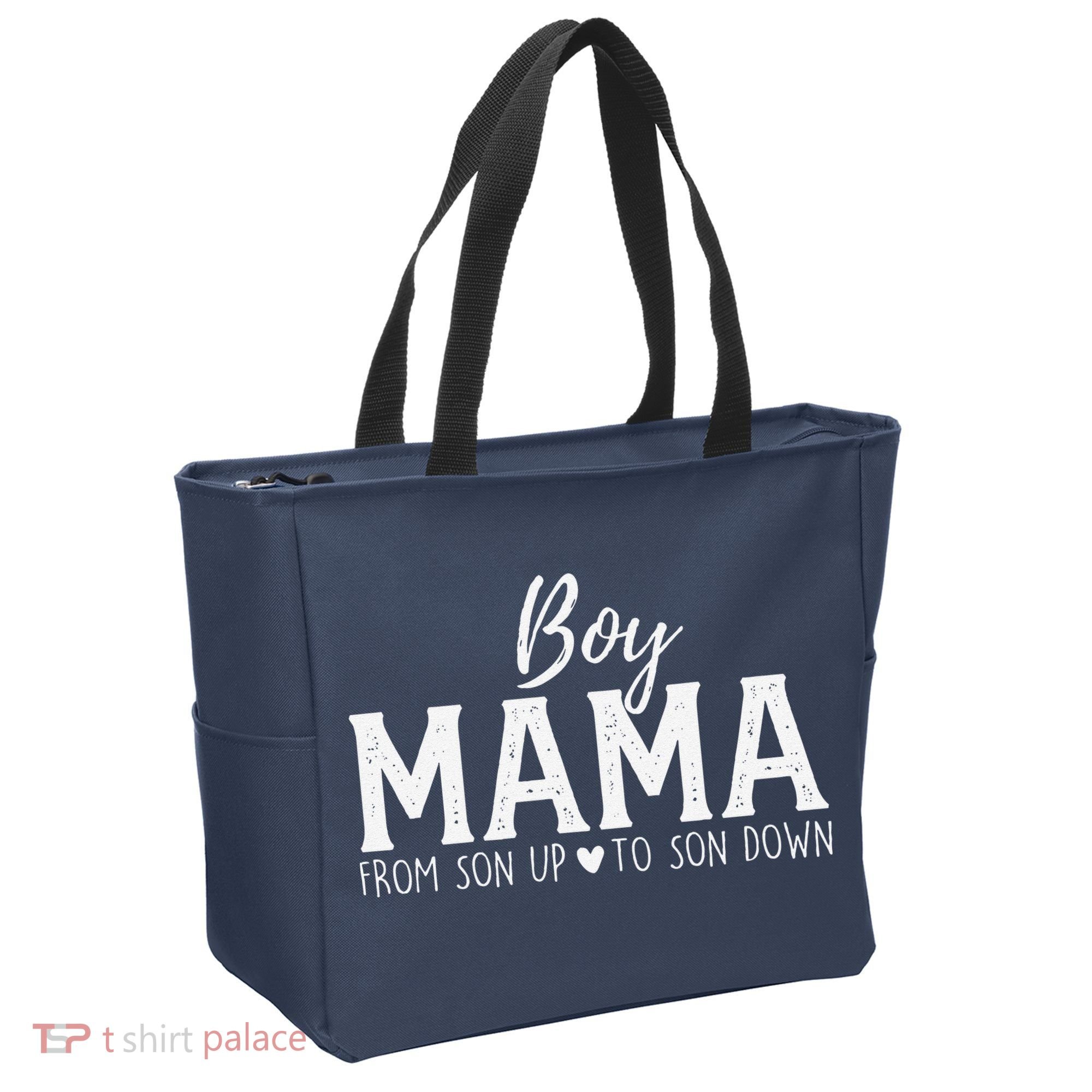 Boy Mama From Son Upto Son Down Funny MotherS Day Fun Mom Tote Bag