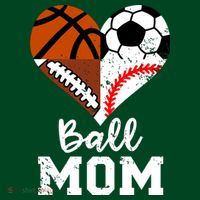 Ball Mom Funny Soccer Football Baseball Basketball Heart T-Shirt thumb 7