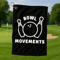 Bowl Movements Funny Bowling Team Golf Towel thumb 1