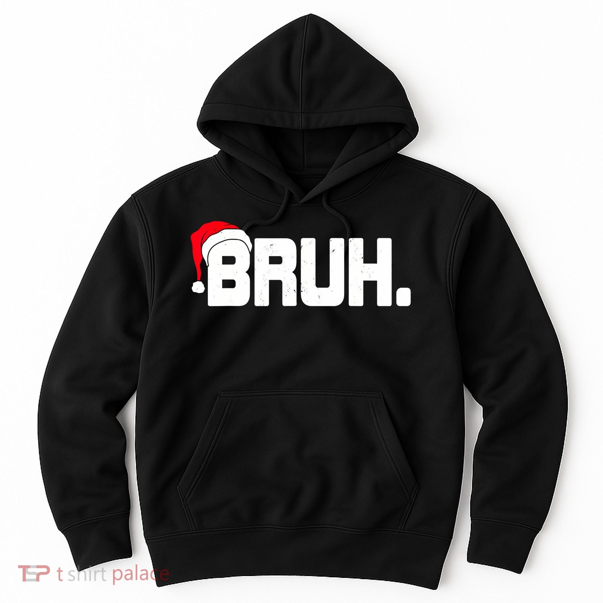 Bruh Meme Funny Christmas Holiday Teens Gifts Santa Hat Hoodie